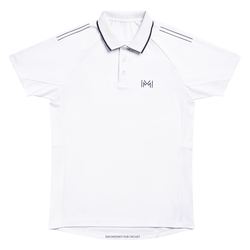 mettle cricket polo playing shirt white